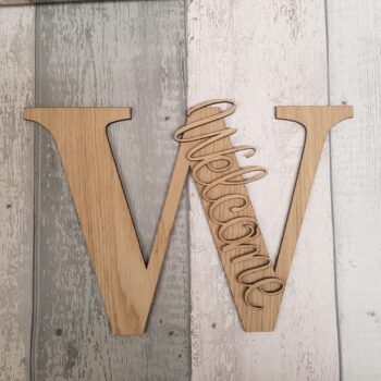4mm OAK VENEER Letter with Stick on Name