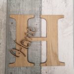 4mm OAK VENEER Letter with Stick on Name