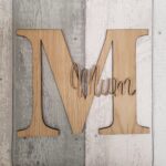 4mm OAK VENEER Letter with Stick on Name