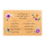 Personalised Rectangular Recipe For A Happy Home Board (Floral Design)