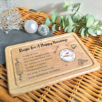 Personalised Rectangular Recipe For A Happy Marriage Board (Kitchen Design)