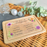 Personalised Rectangular Recipe For A Happy Home Board (Floral Design)
