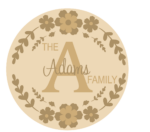 3MM MDF Circle Initial Layered Floral Plaque