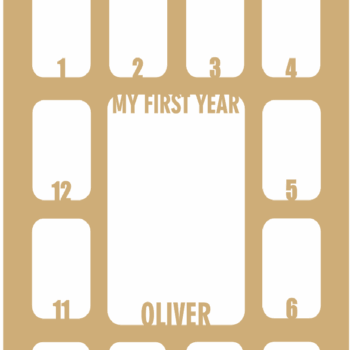 3mm MDF Personalised First Year Photo Frame