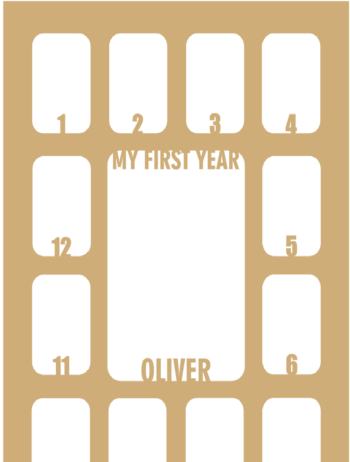 3mm MDF Personalised First Year Photo Frame