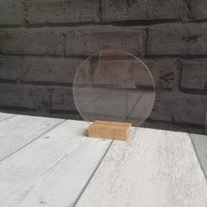 3mm Acrylic Circle (with flat base) Perspex Table Number and stand
