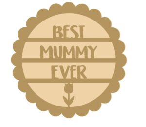 18mm Layered Fillable Scalloped Circle - Best Mum/Mummy