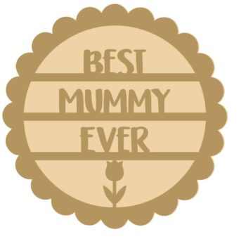18mm Layered Fillable Scalloped Circle - Best Mum/Mummy