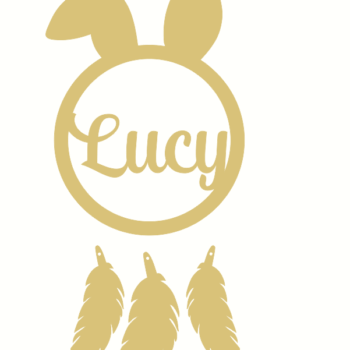 3mm mdf Personalised Bunny Ear Dream Catcher (BENT EAR)