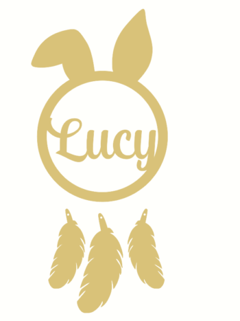 3mm mdf Personalised Bunny Ear Dream Catcher (BENT EAR)