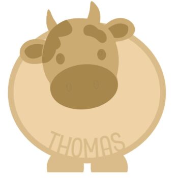 18mm Layered Fillable Cow with name Shape