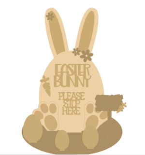 3mm mdf Easter Bunny Egg on Stand with Layering Kit