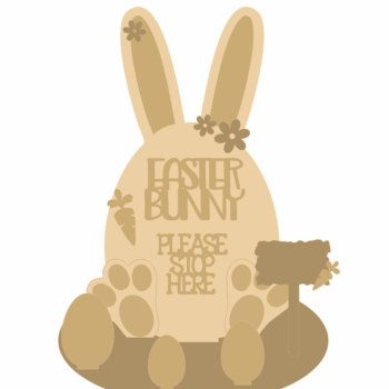 3mm mdf Easter Bunny Egg on Stand with Layering Kit