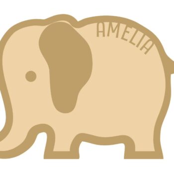 18mm Layered Fillable Elephant Shape with name