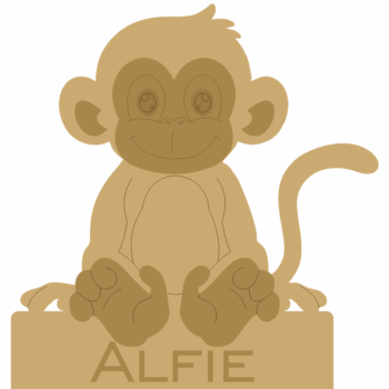 18mm Personalised Engraved Monkey 220mm (with 3mm stick on bits)