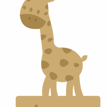18mm Personalised Engraved Giraffe 220mm (with 3mm stick on bits)