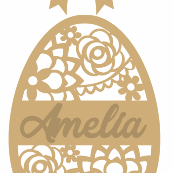 3mm Girls Filigree Egg ( name and bow to stick on)