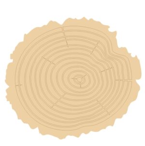 3mm mdf Etched Log Slice Style 1 (Pack of 5)