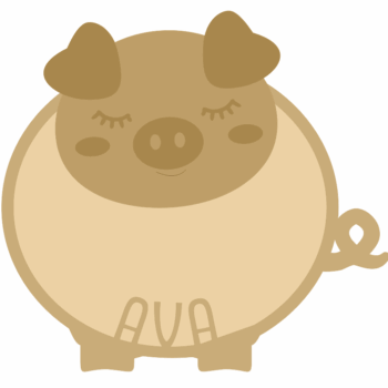 18mm Layered Fillable Pig Shape with name