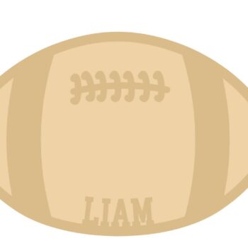 18mm Layered Fillable Rugby Ball Shape with name