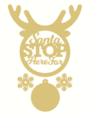 3mm mdf Personalised Santa Stop Here Antler Dream Catcher