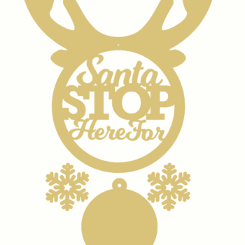 3mm mdf Personalised Santa Stop Here Antler Dream Catcher