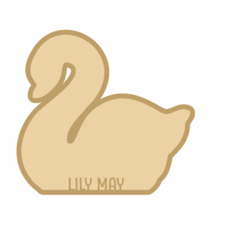 18mm Layered Fillable Swan Shape with name