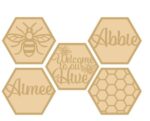 3mm Layered Hexagon Bee Hive Names