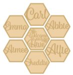 3mm Layered Hexagon Bee Hive Names