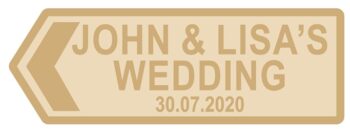 4mm Tall Road Arrow Wedding Sign