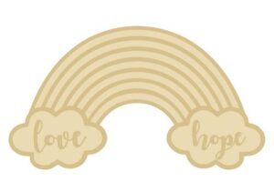 3mm Layered Rainbow Plaque - Love and Hope Words