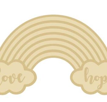 3mm Layered Rainbow Plaque - Love and Hope Words