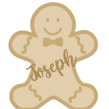18mm Layered Fillable Gingerbread Boy Shape with name