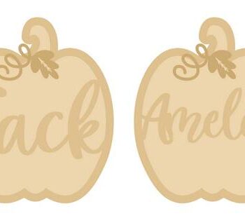 18mm Layered Fillable Pumpkin Shape with name leaf and vine