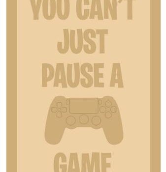 3 and 4mm Layered Plaque - You Can't Just Pause A Game - Style 1