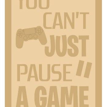3 and 4mm Layered Plaque - You Can't Just Pause A Game - Style 2