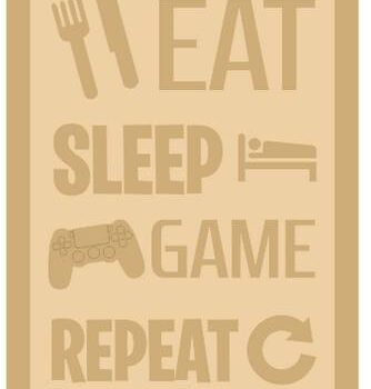 3 and 4mm Layered Plaque -Eat Sleep Game Repeat - Style 2