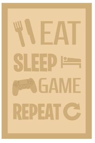 3 and 4mm Layered Plaque -Eat Sleep Game Repeat - Style 2