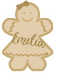 18mm Layered Fillable Gingerbread Girl Shape with name