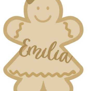 18mm Layered Fillable Gingerbread Girl Shape with name