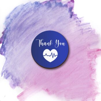 3mm Printed Pocket Hug - Blue Thank You