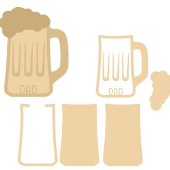 18mm Layered Fillable Beer Stein Glass with name
