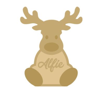 18mm Layered Fillable Sitting Reindeer with name