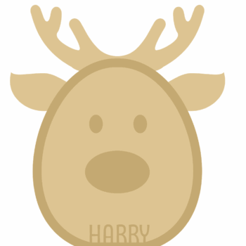 18mm Layered Fillable Reindeer Head Shape with name