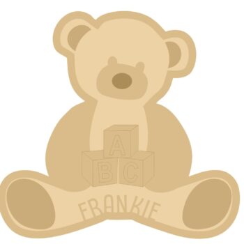 18mm Layered Fillable Teddy Bear with name and separate ABC blocks