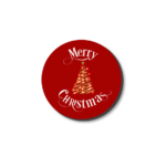 3mm Printed Token - Merry Christmas on Red