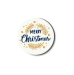 3mm Printed Token - Merry Christmas - White and Gold