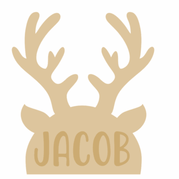 18mm Antler Head with stick on name (18mm mdf or 19mm Oak Veneer)