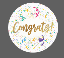 3mm Printed Token - Congrats!