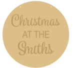 4mm OAK VENEER Circle Christmas At The Family Name (3mm words)